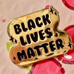 Black Lives Matter Sparkles Gold enamel pin